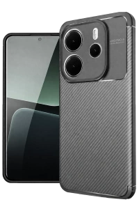 Xiaomi Redmi Note 14 4G Kılıf Auto Focus Karbon Kapak - Gri