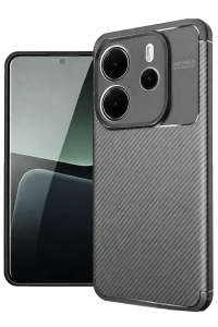 Xiaomi Redmi Note 14 4G Kılıf Auto Focus Karbon Kapak - Gri