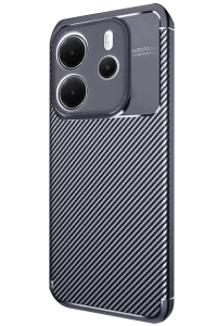 Xiaomi Redmi Note 14 4G Kılıf Auto Focus Karbon Kapak - Lacivert