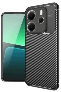 Xiaomi Redmi Note 14 4G Kılıf Auto Focus Karbon Kapak - Siyah