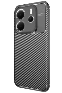 Xiaomi Redmi Note 14 4G Kılıf Auto Focus Karbon Kapak - Siyah