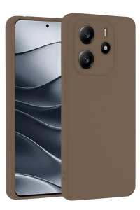 Xiaomi Redmi Note 14 4G Kılıf First Silikon - Kahverengi