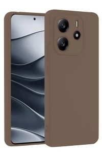 Xiaomi Redmi Note 14 4G Kılıf First Silikon - Kahverengi