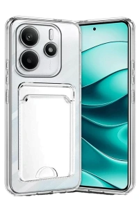 Xiaomi Redmi Note 14 4G Kılıf Kart Şeffaf Silikon - Şeffaf
