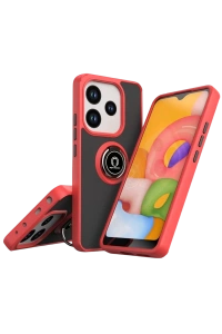Xiaomi Redmi Note 14 4G Montreal Yüzüklü Silikon Kapak - Kırmızı