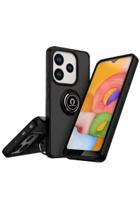 Xiaomi Redmi Note 14 4G Montreal Yüzüklü Silikon Kapak - Siyah