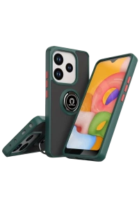 Xiaomi Redmi Note 14 4G Montreal Yüzüklü Silikon Kapak - Yeşil