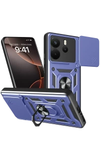 Xiaomi Redmi Note 14 4G Pars Lens Yüzüklü Silikon - Lacivert