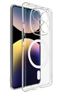 Xiaomi Redmi Note 14 Pro 4G Combo Sert Şeffaf Magsafe Kapak - Şeffaf