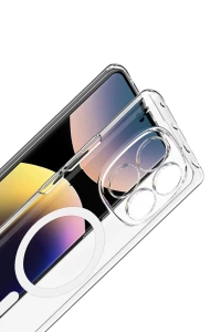 Xiaomi Redmi Note 14 Pro 4G Combo Sert Şeffaf Magsafe Kapak - Şeffaf
