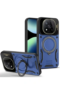 Xiaomi Redmi Note 14 Pro 4G Kılıf Joy Lens Standlı Kapak - Lacivert