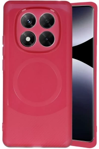 Xiaomi Redmi Note 14 Pro 4G Kılıf Maya Karbon Kapak - Bordo