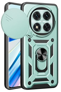 Xiaomi Redmi Note 14 Pro 4G Kılıf Pars Lens Yüzüklü Silikon - Yeşil