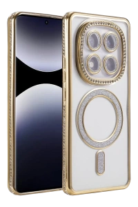 Xiaomi Redmi Note 14 Pro 5G Joke Simli Magneticsafe Kılıf - Gold