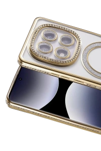 Xiaomi Redmi Note 14 Pro 5G Joke Simli Magneticsafe Kılıf - Gold