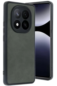 Xiaomi Redmi Note 14 Pro 5G Kılıf Aras Deri Kapak - Koyu Yeşil