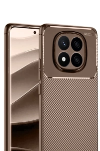 Xiaomi Redmi Note 14 Pro 5G Kılıf Auto Focus Karbon Kapak - Kahverengi