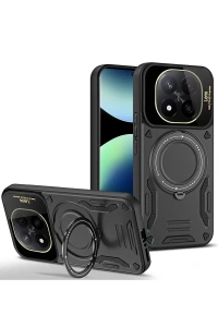 Xiaomi Redmi Note 14 Pro 5G Kılıf Joy Lens Standlı Kapak - Siyah