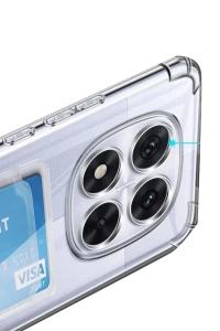 Xiaomi Redmi Note 14 Pro 5G Kılıf Kart Şeffaf Silikon - Şeffaf