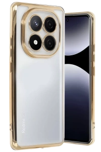 Xiaomi Redmi Note 14 Pro 5G Kılıf Lensli Silikon - Gold