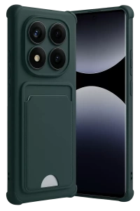 Xiaomi Redmi Note 14 Pro Plus Kelvin Kartvizitli Silikon - Koyu Yeşil