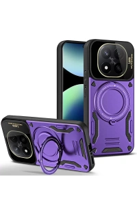 Xiaomi Redmi Note 14 Pro Plus Kılıf Joy Lens Standlı Kapak - Mor