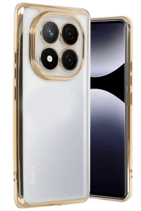 Xiaomi Redmi Note 14 Pro Plus Kılıf Lensli Silikon - Gold