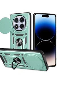 Xiaomi Redmi Note 14 Pro Plus Kılıf Pars Lens Yüzüklü Silikon - Yeşil