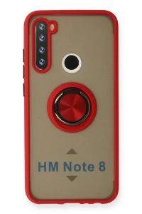 Xiaomi Redmi Note 8 Kılıf Montreal Yüzüklü Silikon Kapak - Kırmızı