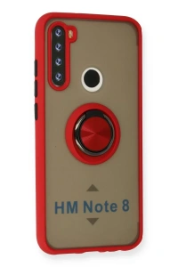 Xiaomi Redmi Note 8 Kılıf Montreal Yüzüklü Silikon Kapak - Kırmızı