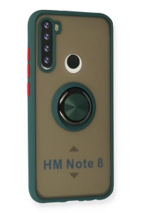 Xiaomi Redmi Note 8 Kılıf Montreal Yüzüklü Silikon Kapak - Yeşil