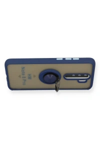 Xiaomi Redmi Note 8 Pro Kılıf Montreal Yüzüklü Silikon Kapak - Lacivert