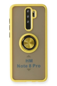 Xiaomi Redmi Note 8 Pro Kılıf Montreal Yüzüklü Silikon Kapak - Sarı