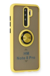 Xiaomi Redmi Note 8 Pro Kılıf Montreal Yüzüklü Silikon Kapak - Sarı