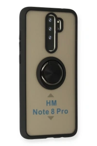 Xiaomi Redmi Note 8 Pro Kılıf Montreal Yüzüklü Silikon Kapak - Siyah