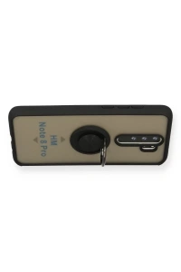 Xiaomi Redmi Note 8 Pro Kılıf Montreal Yüzüklü Silikon Kapak - Siyah