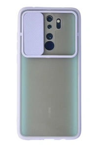 Xiaomi Redmi Note 8 Pro Kılıf Palm Buzlu Kamera Sürgülü Silikon - Lila