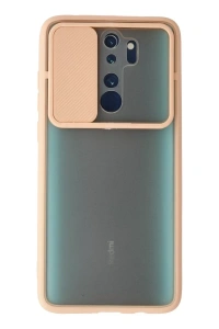 Xiaomi Redmi Note 8 Pro Kılıf Palm Buzlu Kamera Sürgülü Silikon - Pembe