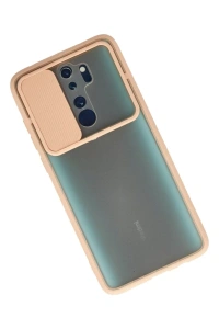 Xiaomi Redmi Note 8 Pro Kılıf Palm Buzlu Kamera Sürgülü Silikon - Pembe