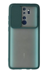 Xiaomi Redmi Note 8 Pro Kılıf Palm Buzlu Kamera Sürgülü Silikon - Yeşil