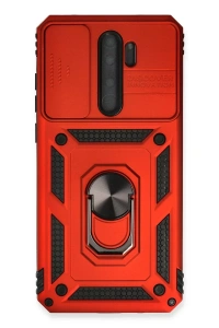 Xiaomi Redmi Note 8 Pro Kılıf Pars Lens Yüzüklü Silikon - Kırmızı
