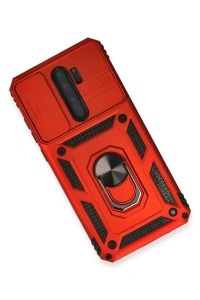Xiaomi Redmi Note 8 Pro Kılıf Pars Lens Yüzüklü Silikon - Kırmızı