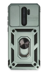Xiaomi Redmi Note 8 Pro Kılıf Pars Lens Yüzüklü Silikon - Yeşil