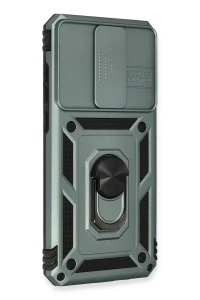 Xiaomi Redmi Note 8 Pro Kılıf Pars Lens Yüzüklü Silikon - Yeşil