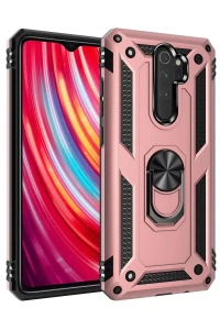 Xiaomi Redmi Note 8 Pro Kılıf Sofya Yüzüklü Silikon Kapak - Rose