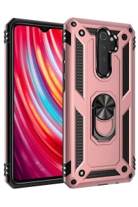 Xiaomi Redmi Note 8 Pro Kılıf Sofya Yüzüklü Silikon Kapak - Rose