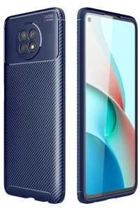 Xiaomi Redmi Note 9 5G Kılıf Auto Focus Karbon Kapak - Lacivert