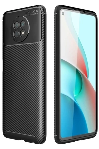 Xiaomi Redmi Note 9 5G Kılıf Auto Focus Karbon Kapak - Siyah
