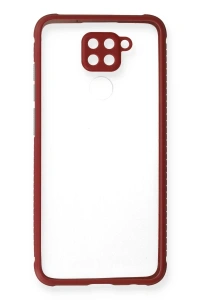 Xiaomi Redmi Note 9 Kılıf Miami Şeffaf Silikon - Fuşya
