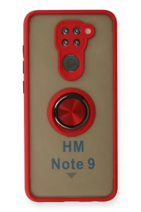 Xiaomi Redmi Note 9 Kılıf Montreal Yüzüklü Silikon Kapak - Kırmızı